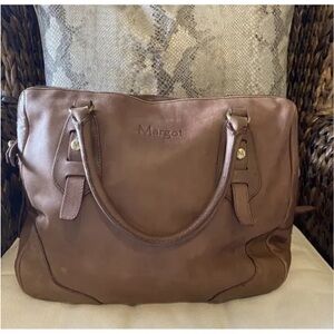 Margot Tote Bag Camel Leather Zipper Tote Bag Anthropologie NO STRAP